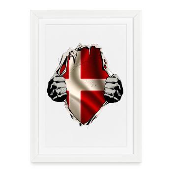 Le Danemark sous la chemise - Affiche encadrée (27 × 37 cm) - blanc - Devant