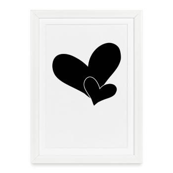 Cœur - Affiche encadrée (27 × 37 cm) - blanc - Devant