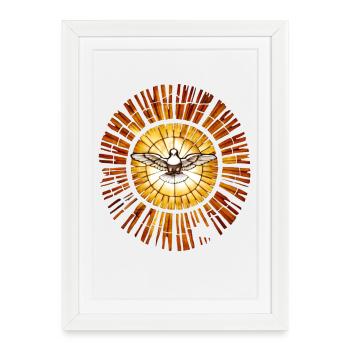 Colombe de la Paix Vintage - Affiche encadrée (27 × 37 cm) - blanc - Devant
