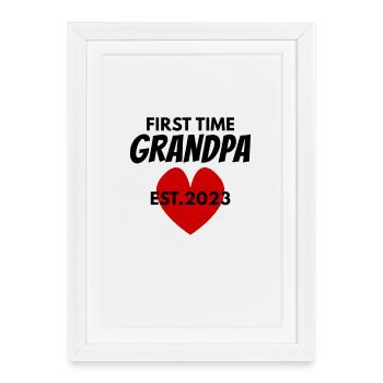 Grand-père 2023 - Futur grand-père - Affiche encadrée (27 × 37 cm) - blanc - Devant