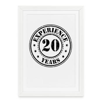20 ans d’expérience 20 ans - Affiche encadrée (27 × 37 cm) - blanc - Devant