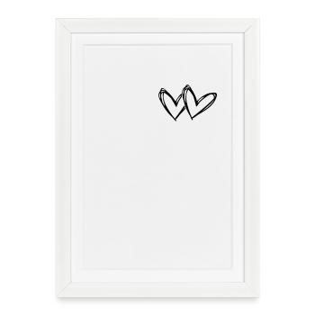 Cœur deux cœurs - Affiche encadrée (27 × 37 cm) - blanc - Devant
