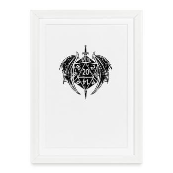 stylo et papier dm cube - Affiche encadrée (27 × 37 cm) - blanc - Devant