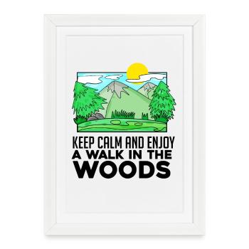 Montagne Randonnée Alpinisme Montagnes Cadeau - Affiche encadrée (27 × 37 cm) - blanc - Devant