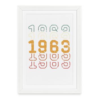 1963 - Affiche encadrée (27 × 37 cm) - blanc - Devant