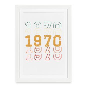 1970 - Affiche encadrée (27 × 37 cm) - blanc - Devant