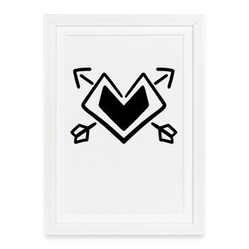 Flèche de cœur - Affiche encadrée (27 × 37 cm) - blanc - Devant