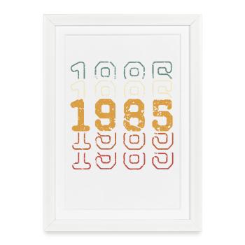 1985 - Affiche encadrée (27 × 37 cm) - blanc - Devant