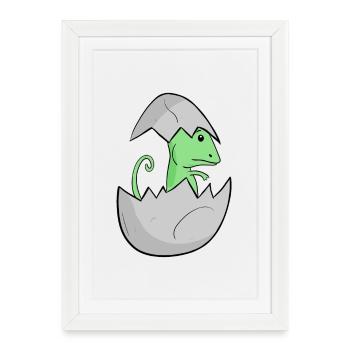 Bébé caméléon - Affiche encadrée (27 × 37 cm) - blanc - Devant