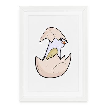 Baby Pigeon - Baby Bird - Framed poster (27 × 37 cm) - white - Front