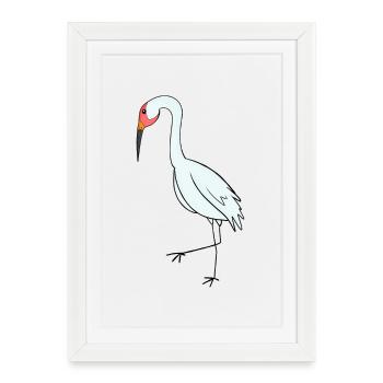Migratory Birds Crane Bird - Framed poster (27 × 37 cm) - white - Front