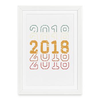 2018 - Framed poster (27 × 37 cm) - white - Front