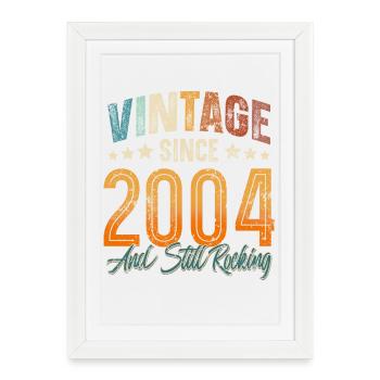 2004 Année de naissance Anniversaire Année de construction Millésime - Affiche encadrée (27 × 37 cm) - blanc - Devant