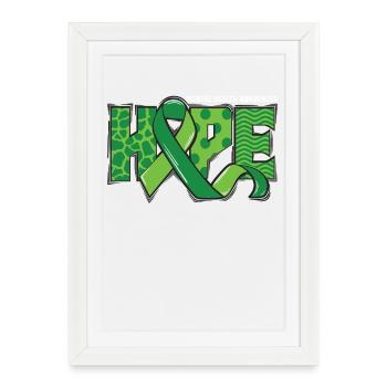Sensibilisation à la santé mentale Hope Green - Affiche encadrée (27 × 37 cm) - blanc - Devant