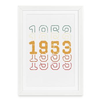 1953 - Affiche encadrée (27 × 37 cm) - blanc - Devant