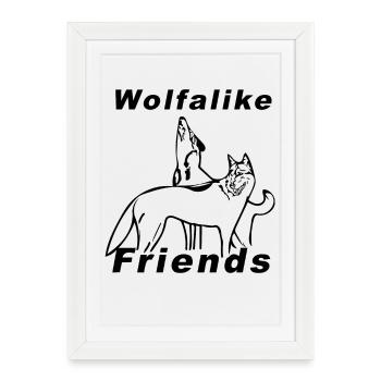 Wolfalike Logo - Affiche encadrée (27 × 37 cm) - blanc - Devant