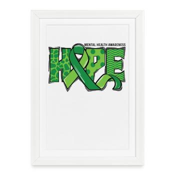 Soutien en santé mentale Hope Green - Affiche encadrée (27 × 37 cm) - blanc - Devant