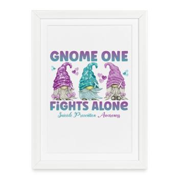 Gnome One lutte contre la prévention du suicide - Affiche encadrée (27 × 37 cm) - blanc - Devant