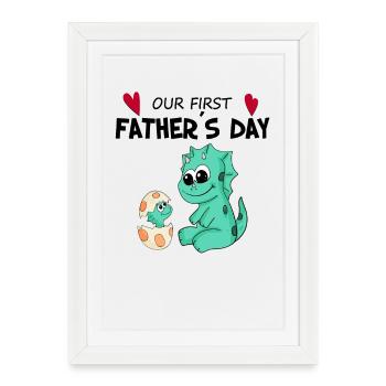 Father's Day - First Father's Day Gift - Framed poster (27 × 37 cm) - white - Front