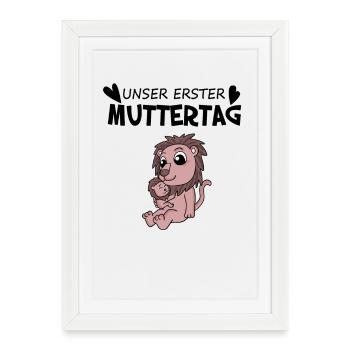Muttertag - erster Muttertag Geschenk - Gerahmtes Poster (27 × 37 cm) - Weiß - Vorne