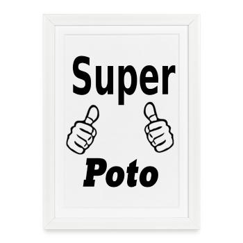 super poto, amitié, copinage - Affiche encadrée (27 × 37 cm) - blanc - Devant