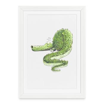 Drôle de crocodile I animaux sauvages - Affiche encadrée (27 × 37 cm) - blanc - Devant