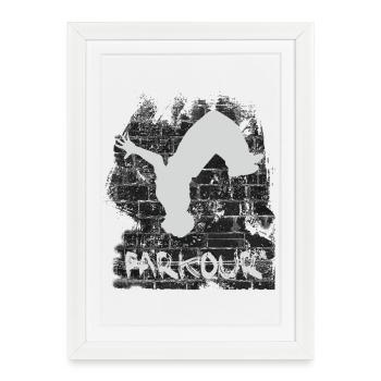 Parkour - Affiche encadrée (27 × 37 cm) - blanc - Devant