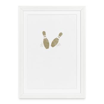 quilles de bowling - Affiche encadrée (27 × 37 cm) - blanc - Devant