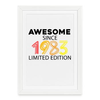 Fantastique depuis 1983 - né en 1983 - Affiche encadrée (27 × 37 cm) - blanc - Devant