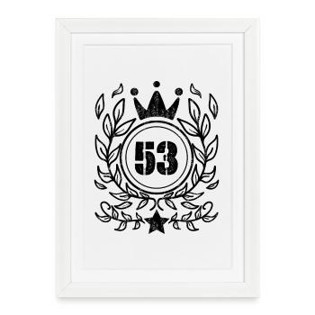 53 - Born year Year of birth 1953 - Framed poster (27 × 37 cm) - white - Front