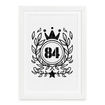 84 - Born year Year of birth 1984 - Framed poster (27 × 37 cm) - white - Front