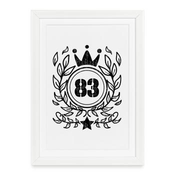 83 - Born year Year of birth 1983 - Framed poster (27 × 37 cm) - white - Front