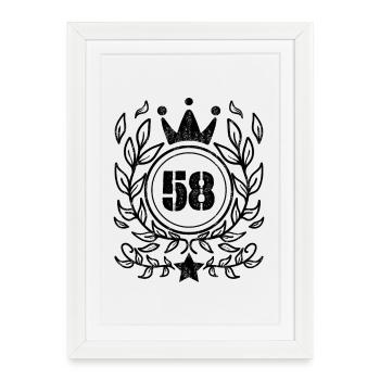 58 - Année de naissance Année de naissance 1958 - Affiche encadrée (27 × 37 cm) - blanc - Devant