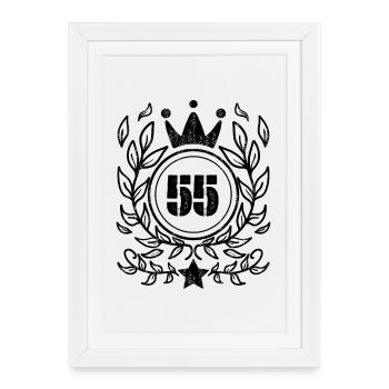 55 - Born year Year of birth 1955 - Framed poster (27 × 37 cm) - white - Front