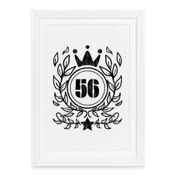 56 - Année de naissance Année de naissance 1956 - Affiche encadrée (27 × 37 cm) - blanc - Devant