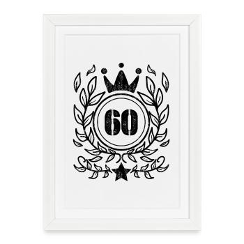 60 - Born year Year of birth 1960 - Framed poster (27 × 37 cm) - white - Front