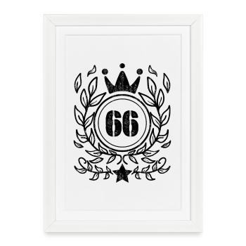 66 - Année de naissance Année de naissance 1966 - Affiche encadrée (27 × 37 cm) - blanc - Devant
