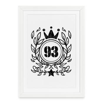 93 ans Né en 1993 - Affiche encadrée (27 × 37 cm) - blanc - Devant