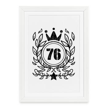 76 - Born year Year of birth 1976 - Framed poster (27 × 37 cm) - white - Front