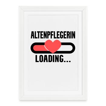 Altenpflegerin Loading - Gerahmtes Poster (27 × 37 cm) - Weiß - Vorne