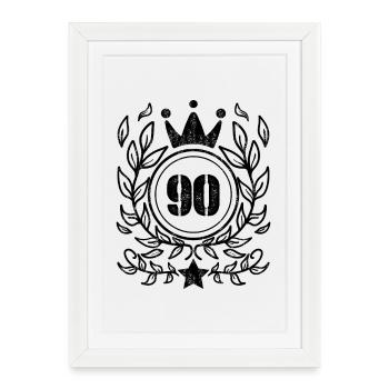 90 - Born year Year of birth 1990 - Framed poster (27 × 37 cm) - white - Front