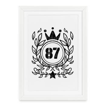 87 - Année de naissance Année de naissance 1987 - Affiche encadrée (27 × 37 cm) - blanc - Devant