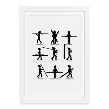 9 types de skieurs - Affiche encadrée (27 × 37 cm) - blanc - Devant