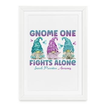 Gnome One lutte contre la prévention du suicide - Affiche encadrée (27 × 37 cm) - blanc - Devant