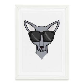 Chat Sphynx avec lunettes de soleil - Affiche encadrée (27 × 37 cm) - blanc - Devant