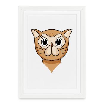 Chat persan Chat Race Chat - Affiche encadrée (27 × 37 cm) - blanc - Devant