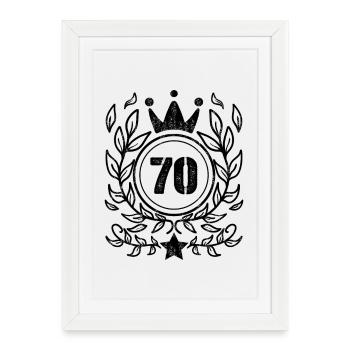 70 - Année de naissance Année de naissance 1970 - Affiche encadrée (27 × 37 cm) - blanc - Devant