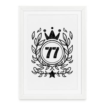 77 - Born year Year of birth 1977 - Framed poster (27 × 37 cm) - white - Front