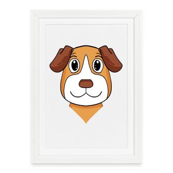 jack russell terrier race de chien - Affiche encadrée (27 × 37 cm) - blanc - Devant
