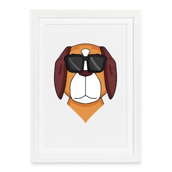 Race de chien Saint-Bernard - Affiche encadrée (27 × 37 cm) - blanc - Devant